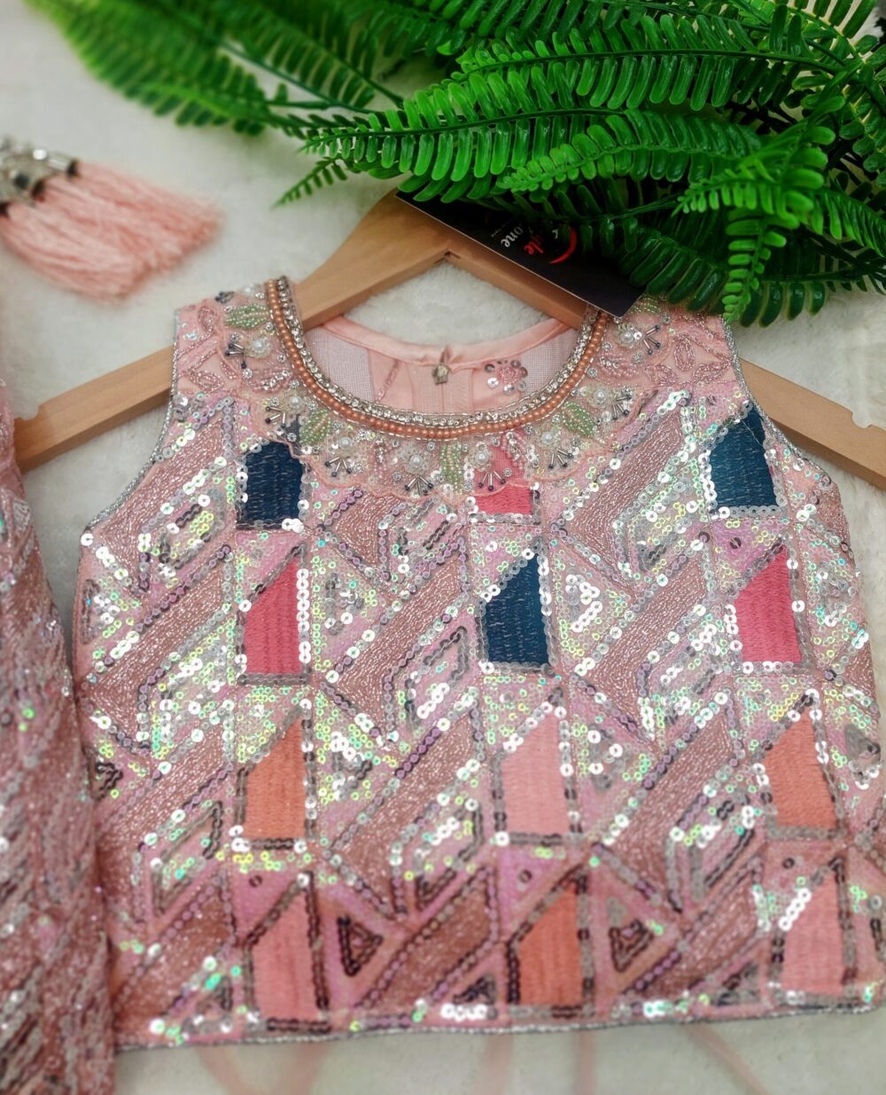 Lehenga Set - Peach Embroidered