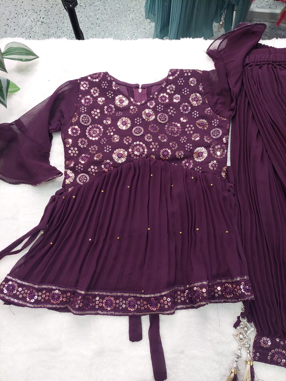 Purple Afghani Suit Set