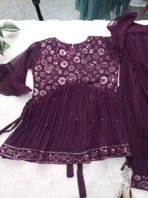 Purple Afghani Suit Set