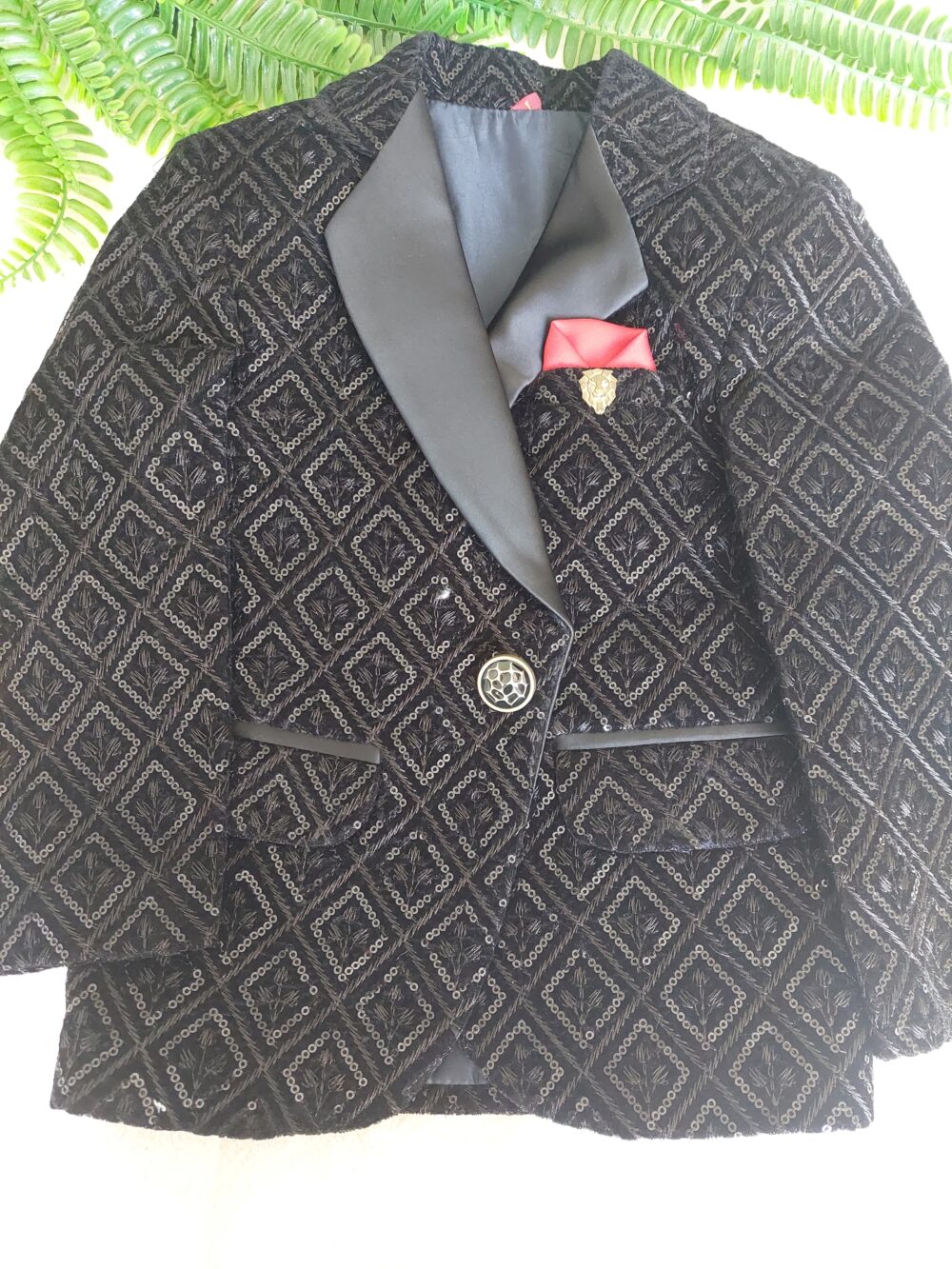 Embrioded Black Suit Set