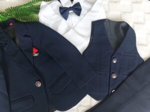 Navy Blue - Coat Suit Set