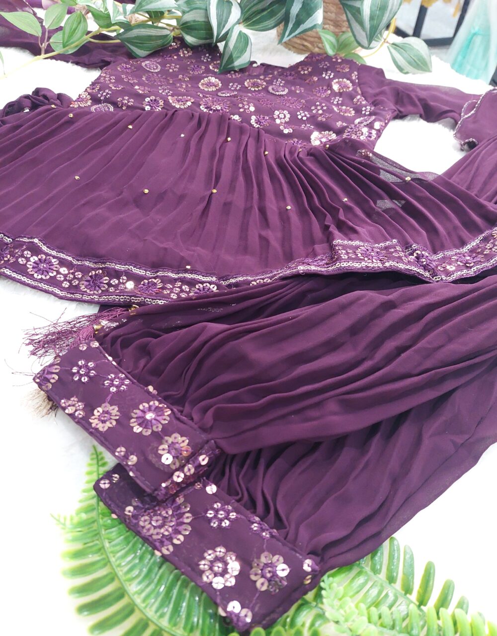 Purple Afghani Suit Set