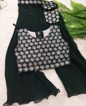 Bottle Green Pocket Palazzo